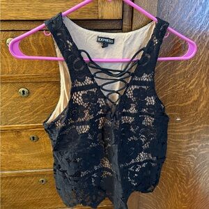 Express Size S Lace Black Top